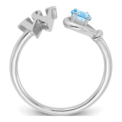 10K White Gold Letter S Ring – view 2