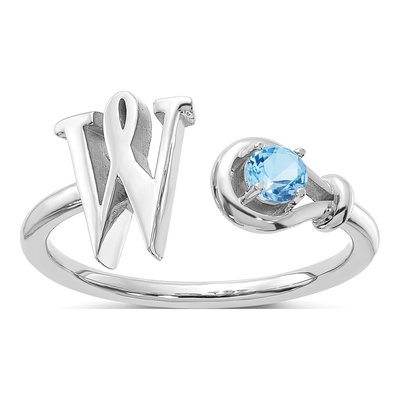 10K White Gold Letter S Ring