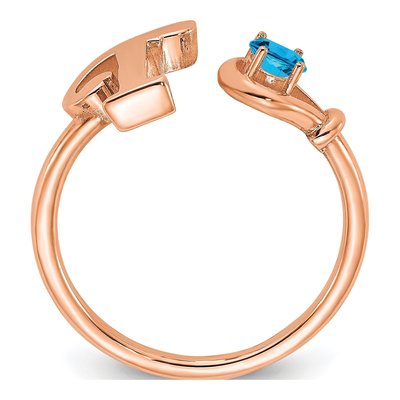 10K Rose Gold Letter T Ring – view 2