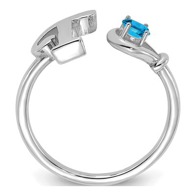 10K White Gold Letter T Ring – view 2