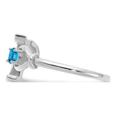 10K White Gold Letter T Ring – view 4