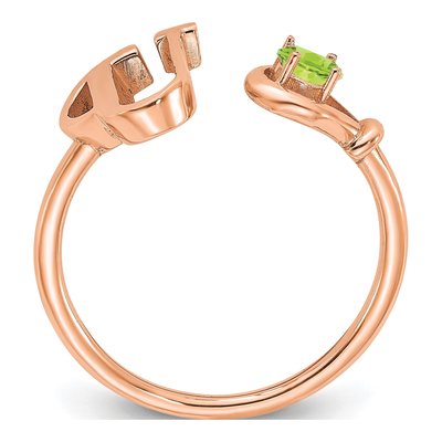 10K Rose Gold Letter U Ring – view 2