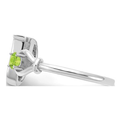 10K White Gold Letter U Ring – view 4