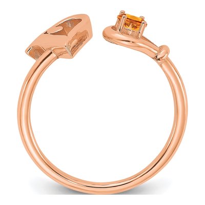 10K Rose Gold Letter V Ring – view 2