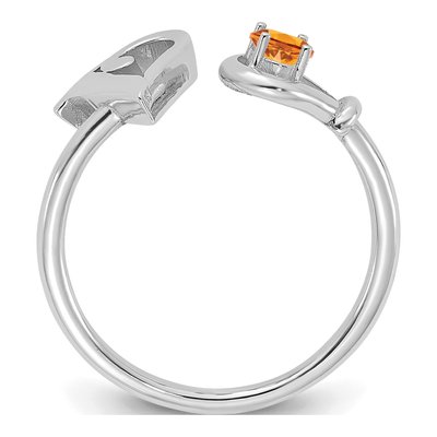 10K White Gold Letter V Ring – view 2