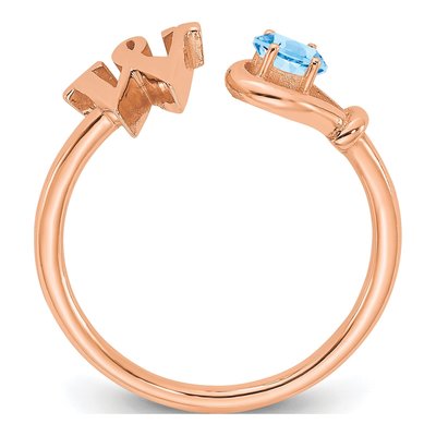 10K Rose Gold Letter W Ring – view 2