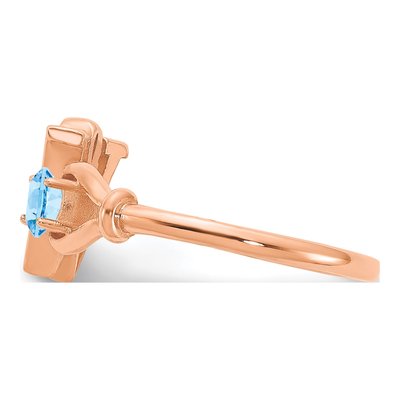 10K Rose Gold Letter W Ring – view 4