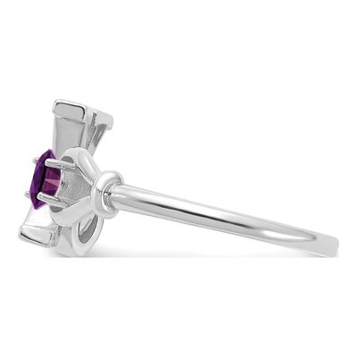 10K White Gold Letter X Ring – view 4