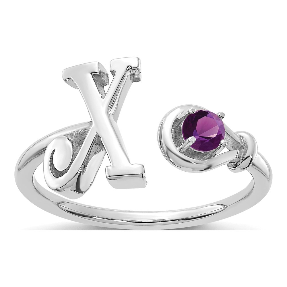 10K White Gold Letter X Ring