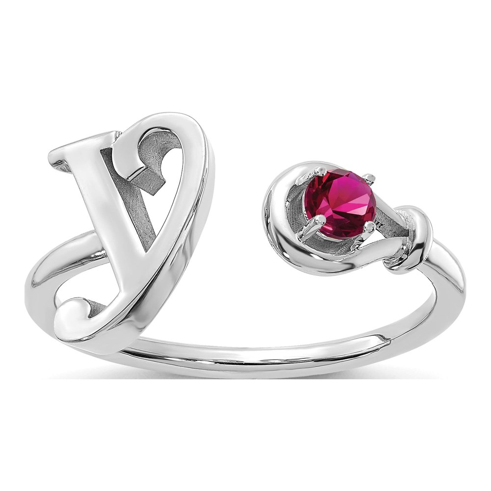 10K White Gold Letter Y Ring