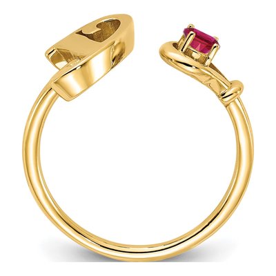 10K Yellow Gold Birthstone Letter Y Ring – view 2