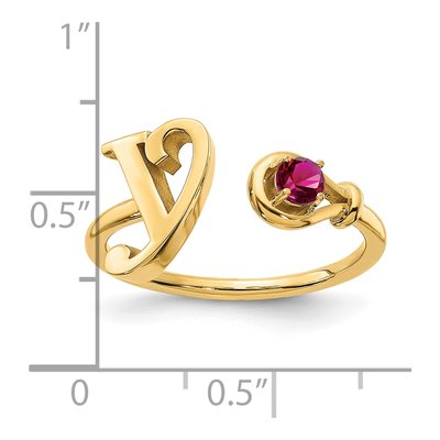 10K Yellow Gold Birthstone Letter Y Ring – view 5