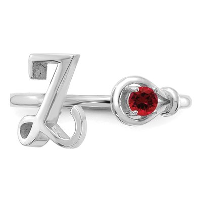 10K White Gold Letter Z Ring – view 5