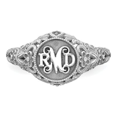 10K White Gold Filigree Ring – view 5