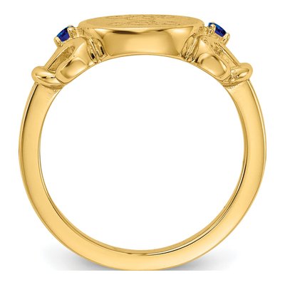 10K Yellow Gold Crystal Personalized Initial Birthstone Ring – view 2