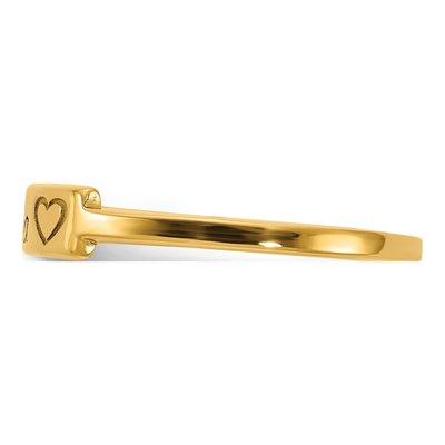 10K Yellow Gold Personalized Heart Name Bar Ring – view 3