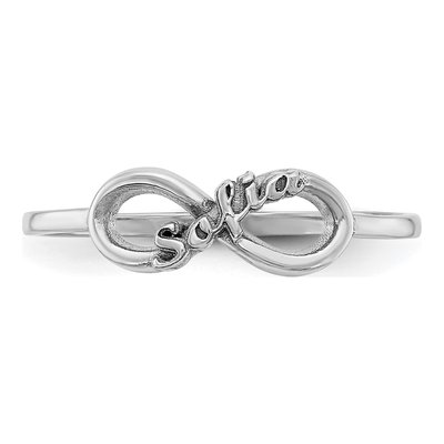 10K White Gold Personalized Infinity Ring – view 4