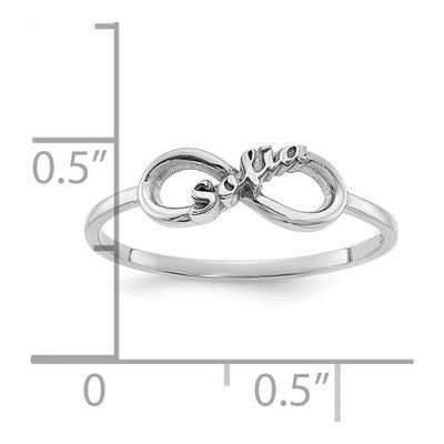 10K White Gold Personalized Infinity Ring – view 5
