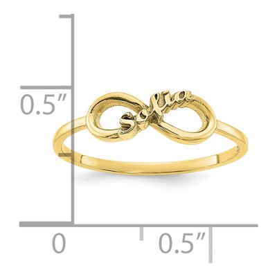 10K Yellow Gold Personalized Infinity Ring – view 5