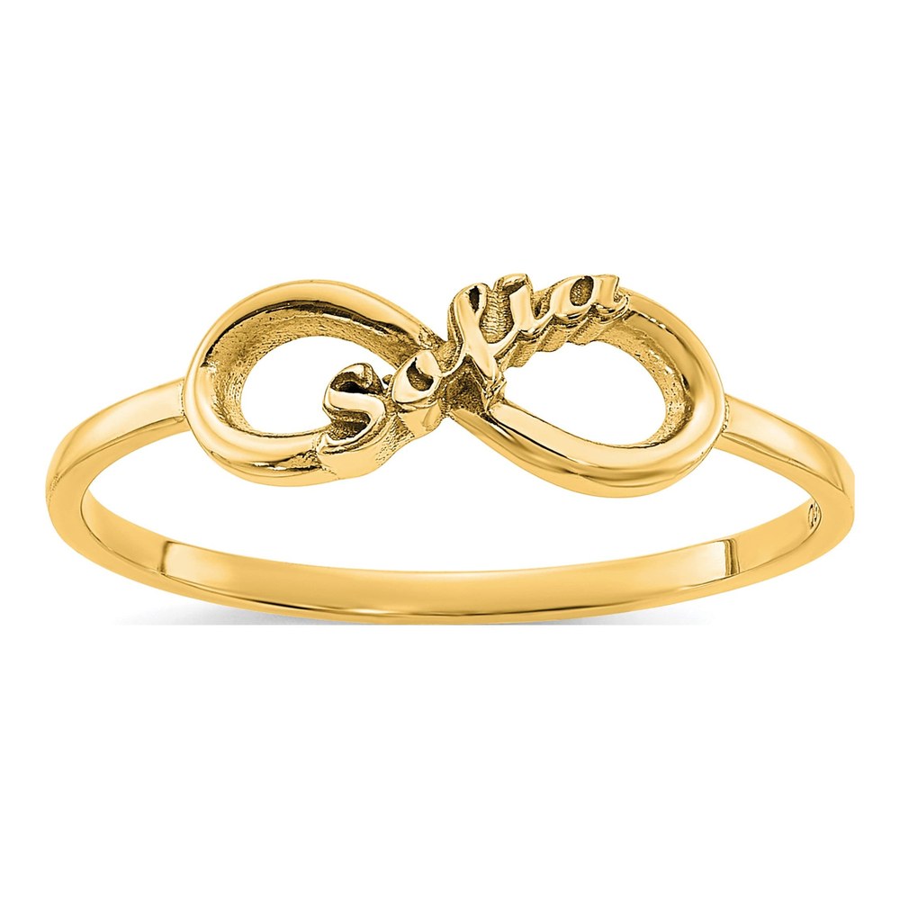 10K Yellow Gold Personalized Infinity Ring