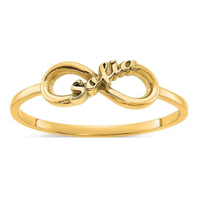 10K Yellow Gold Personalized Infinity Ring