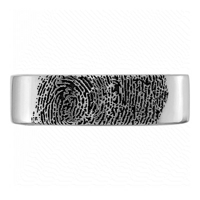 10K White Gold Enameled Fingerprint Ring – view 4