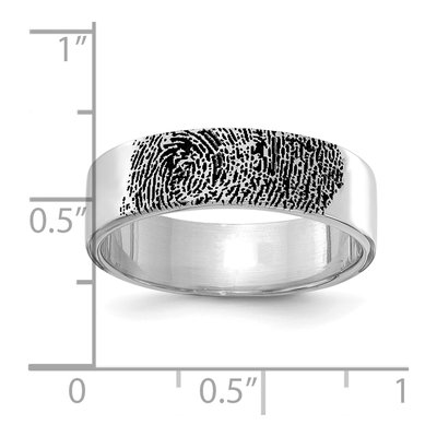 10K White Gold Enameled Fingerprint Ring – view 5