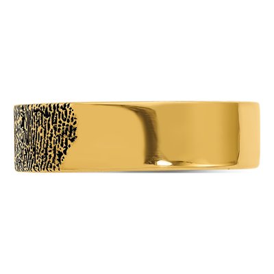 10K Yellow Gold Personalized Fingerprint Ring – view 3