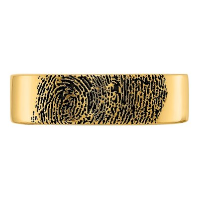 10K Yellow Gold Personalized Fingerprint Ring – view 4
