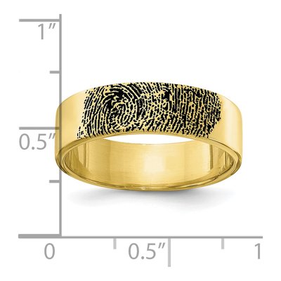 10K Yellow Gold Personalized Fingerprint Ring – view 5