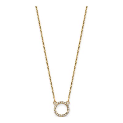 10K Yellow Gold 1/15 ct tw Diamond Open Circle Necklace – view 2