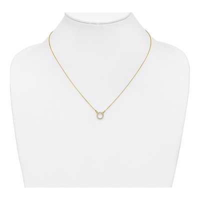 10K Yellow Gold 1/15 ct tw Diamond Open Circle Necklace – view 3