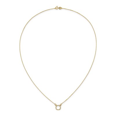 10K Yellow Gold 1/15 ct tw Diamond Open Circle Necklace – view 4