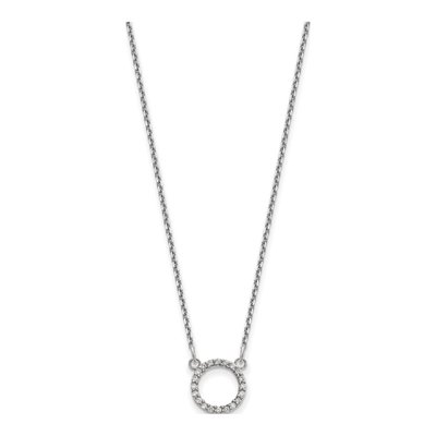 10K White Gold 1/15 ct tw Diamond Open Circle Necklace – view 2