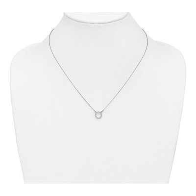 10K White Gold 1/15 ct tw Diamond Open Circle Necklace – view 3