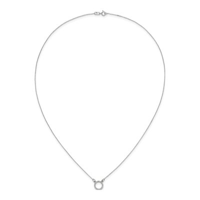 10K White Gold 1/15 ct tw Diamond Open Circle Necklace – view 4