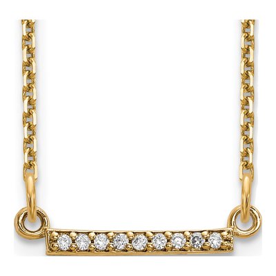10K Yellow Gold 1/20 ct tw Diamond Tiny Bar Necklace
