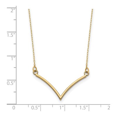10K Yellow Gold V-Shape Diamond-Cut Necklace – view 3