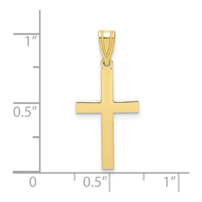 10K Yellow Gold Sandblasted Latin Cross Pendant – view 4