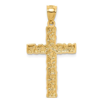 10K Yellow Gold Nugget Cross Pendant – view 5