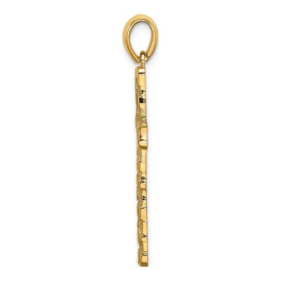 10K Yellow Gold Nugget Cross Pendant – view 3