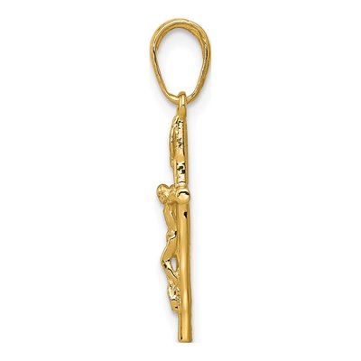 10K Yellow Gold INRI Crucifix Pendant – view 3
