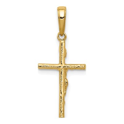 10K Yellow Gold INRI Crucifix Pendant – view 5