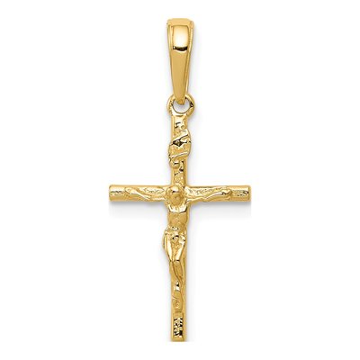 10K Yellow Gold INRI Crucifix Pendant