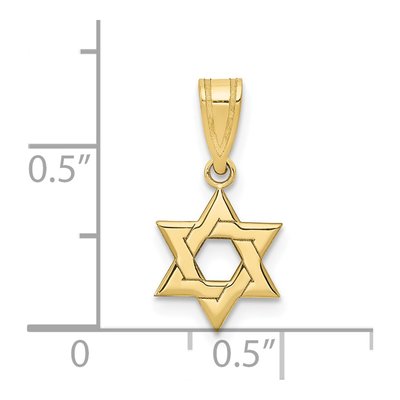 10K Yellow Gold Small Star of David Pendant – view 4