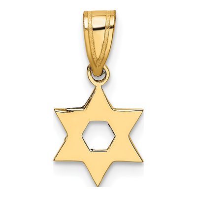 10K Yellow Gold Small Star of David Pendant – view 5