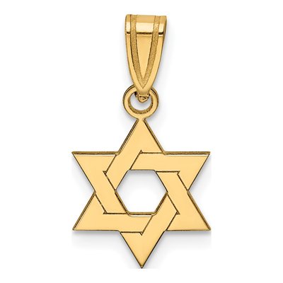 10K Yellow Gold Star of David Pendant