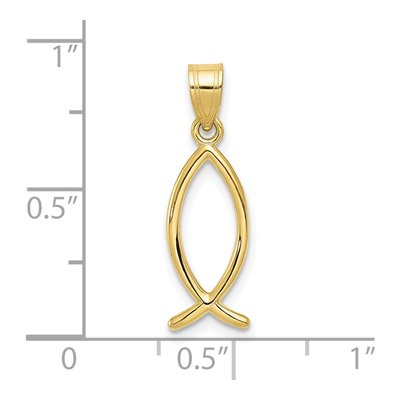 10K Yellow Gold Ichthus Fish Pendant – view 4