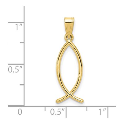 10K Yellow Gold Ichthus Fish Pendant – view 4