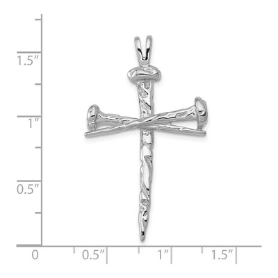 10K White Gold Nail Cross Pendant – view 3